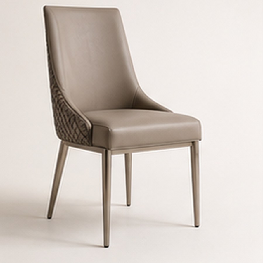 Cheap Nordic High Back Metal Frame Dining Chair - PU Leather