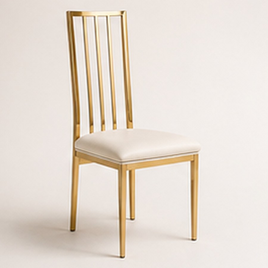 Elegant Stainless Steel Dining Chair with Soft Leather Seat