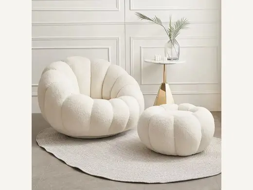 Cozy Modern Pumpkin Design Armchair for Stylish Living Spaces