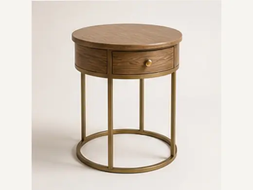 Vintage Round Side Table - Elegant Nightstand & Coffee Table