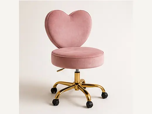 Pink Furniture Heart Chair Sillones Para Manicure Velvet Vanity Chair
