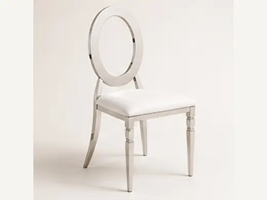 Stainless Steel Oval Back Wedding Chairs for Bride & Groom