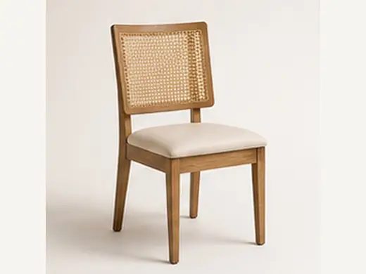 Nordic Modern Solid Wood Rattan Dining Chair for Sale