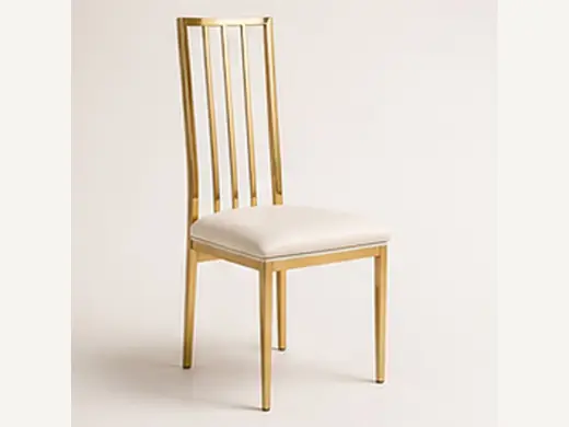 Elegant Stainless Steel Dining Chair with Soft Leather Seat