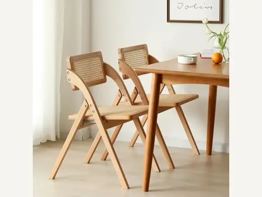 Wholesale Foldable Vine Chair Wedding Party Outdoor Camping Event Banquet Wooden Chair