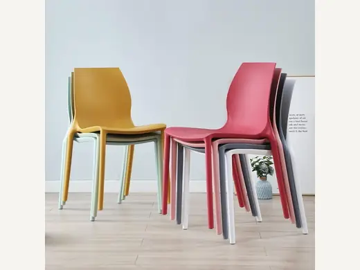 Wholesale modern red and white makeup stackable activity restaurant, coffee shop, balcony furniture, plastic dining chairs