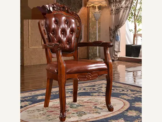 Wholesale luxury restaurant furniture, including upholstered wooden dining chairs with antique fabric covers for home useModel number YJ230104