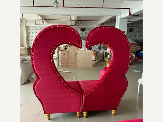 Luxury Princess Prince King Queen Swan Shape Backrest Heart Shaped White Double Loveseat Wedding Throne Chair
