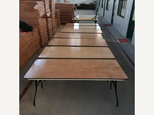 Wooden 72-inch rectangular folding table for banquets, weddings, school events, and church services