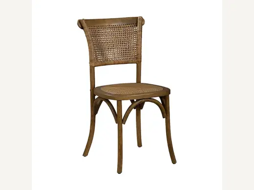 Retro party rental, banquet event, coffee shop, restaurant, wooden rattan weaving, rattan back, wedding dining chair, rattan chair