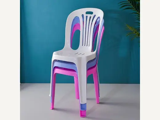 Cheap and lightweight outdoor furniture, garden beach chairs, night market barbecue food stalls, armless, white, stackable plastic catering equipment