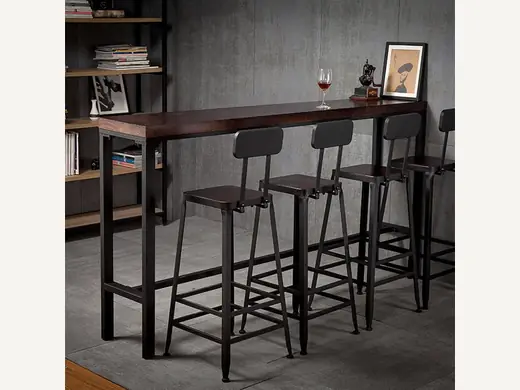 Luxury high-leg chair counter, black bar stool, metal chair, industrial restaurant chair, bar chair luxury