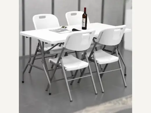 Wholesale modern portable outdoor folding dining table rectangular plastic resin foldable tabletop plastic patio