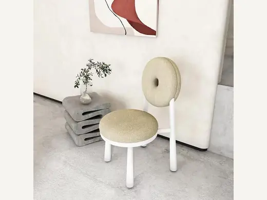 Nordic designer home cashmere minimalist backrest modern home dining room fabric leisure dining table and chair