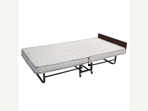 Convenient metal structure folding bed with modern design of mattress, suitable for hotels and apartments