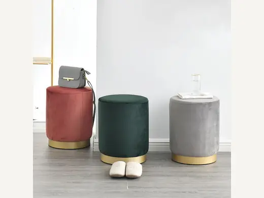 Nordic small chair, stool, personality, fashion, creativity, Ottoman stool, velvet, modern, simple, luxurious round stool