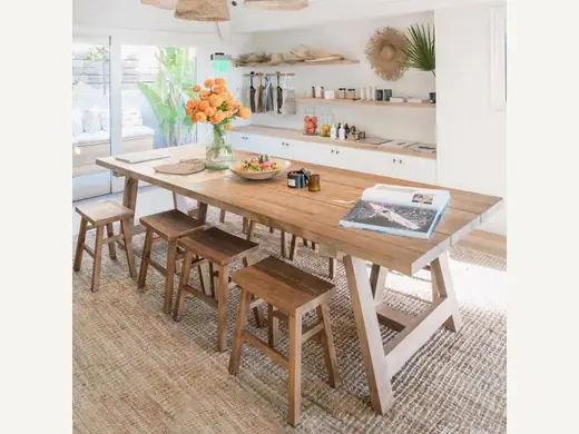 Customizable solid wood rectangular dining table with 6/8/10 seats, dining room kitchen and dining room furniture