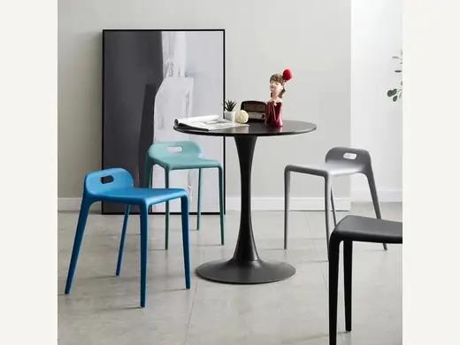 Hot selling colorful restaurant waiting chairs with backrests, coffee shop plastic chairs, plastic stacking stools