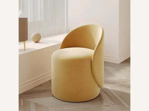 Hot selling luxury rotating makeup stool, wool stool with backrest, bedroom salon, living room hotel