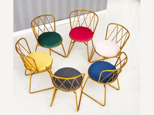 Wholesale luxury detachable hall metal chairs, proxy gold chairs, Ins style gold dining chairs
