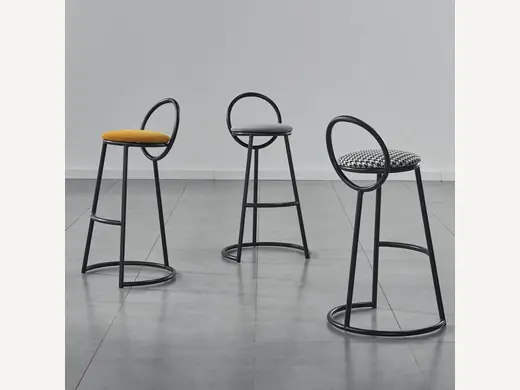 Original factory stool chair bar wooden metal frame restaurant high chair with backrest