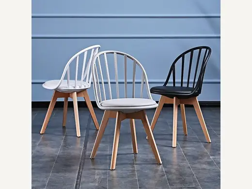 Modern white comfortable soft cushion restaurant coffee chair wholesale outdoor dining furniture wooden legs home bar apartment gym