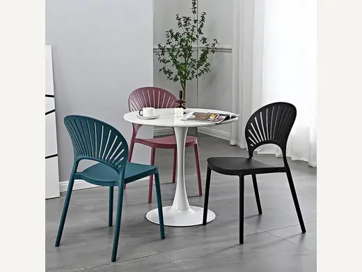 Chair chair plastic modern stackable white black plastic chair design