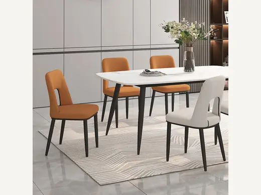Popular Modern Restaurant Furniture Restaurant Metal Legs Green Modern Pu Leather Chair Dining Chair