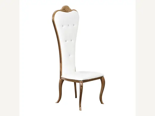 Hot selling wholesale luxury wedding chairs, hotel chairs, high back stainless steel, white leather wedding furniture chairs