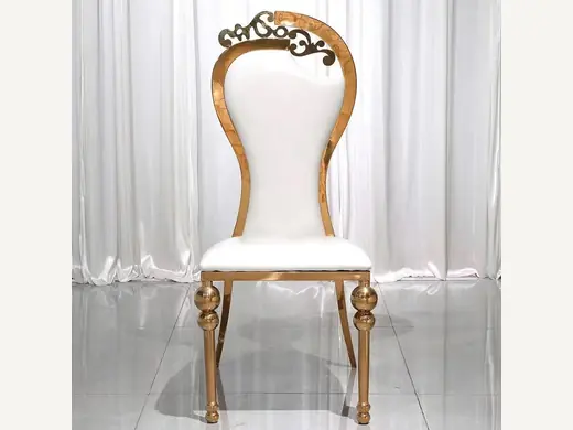 Luxurious, elegant, unique curved back design, gold rose gold stainless steel gourd foot wedding chair