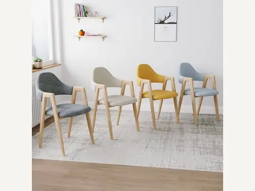 High quality Nordic wooden home furniture, restaurant armrests, leisure dining chairs