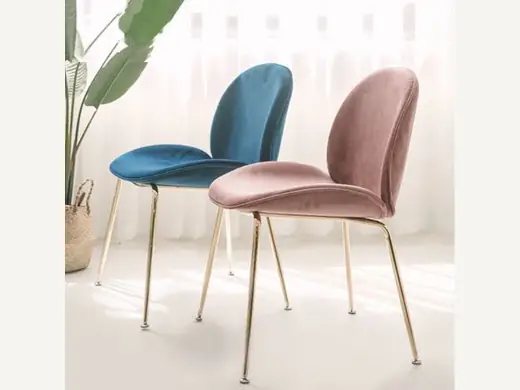 Terciopelo Nordic Modern Velvet Fabric Dining Chair Dining Room Living Room Beetle Chair