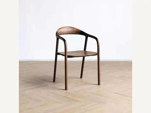 New Design of Modern Restaurant Furniture - Wooden Arm Walnut Classic Wooden Chair