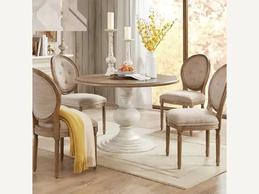 French Silla solid wood Louis wedding dining chair