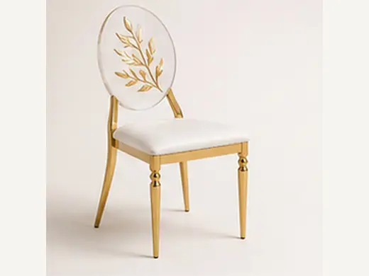 Acrylic Backrest Chair with Leaf Patterns