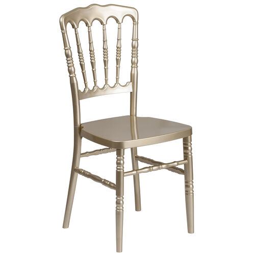 Napoleon Gold White Metal Stacking Chairs for Events image 2