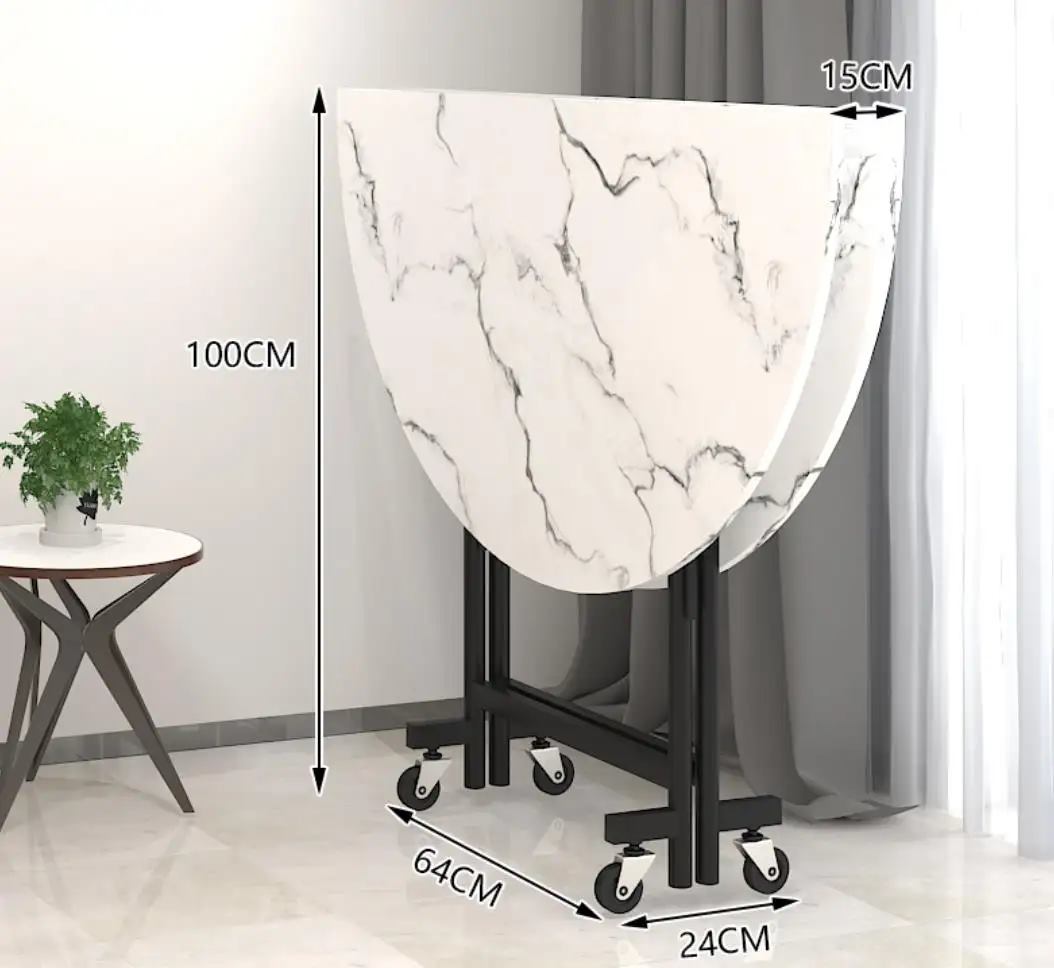 Outdoor Trestle 5ft Catering Veneer Movable Round Folding Table With image 5