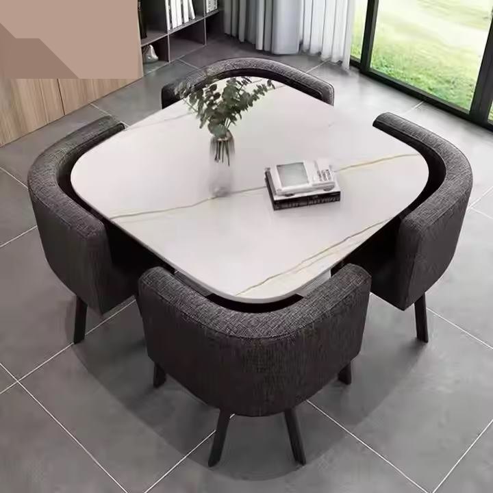 Minimalist 4-Seater Square Dining Table Set for Small Spaces