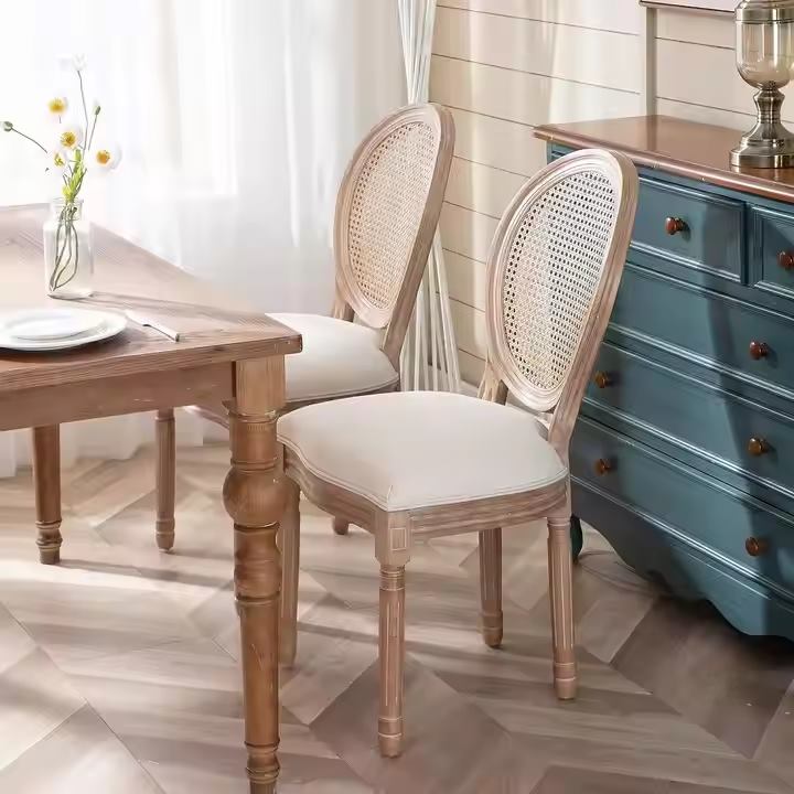 Louis XV Rattan Back Dining Chair - Antique French Style image 2