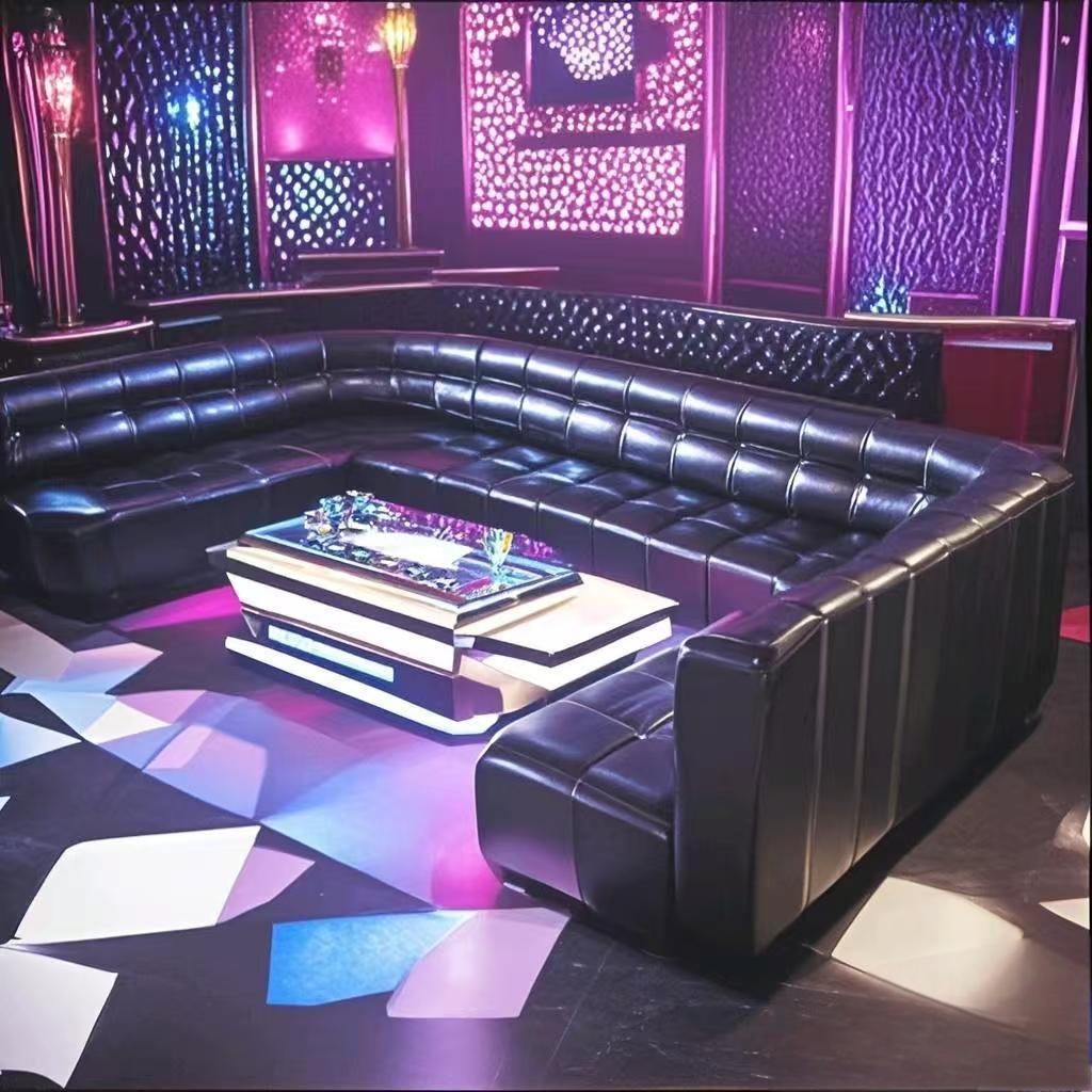 Custom Solid Wood Disco Sofa for Nightclub Lounge image 2
