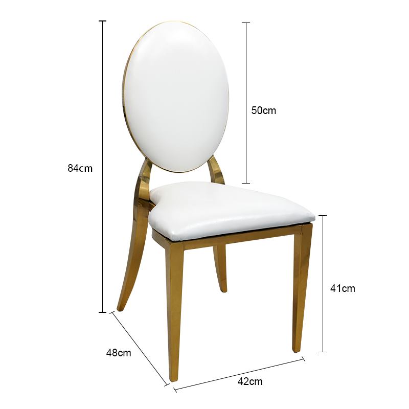 Stainless Steel Hotel Chairs Mary White PU Leather Banquet Wedding Chairs for Events Parties and Halls Event Restaurant image 4