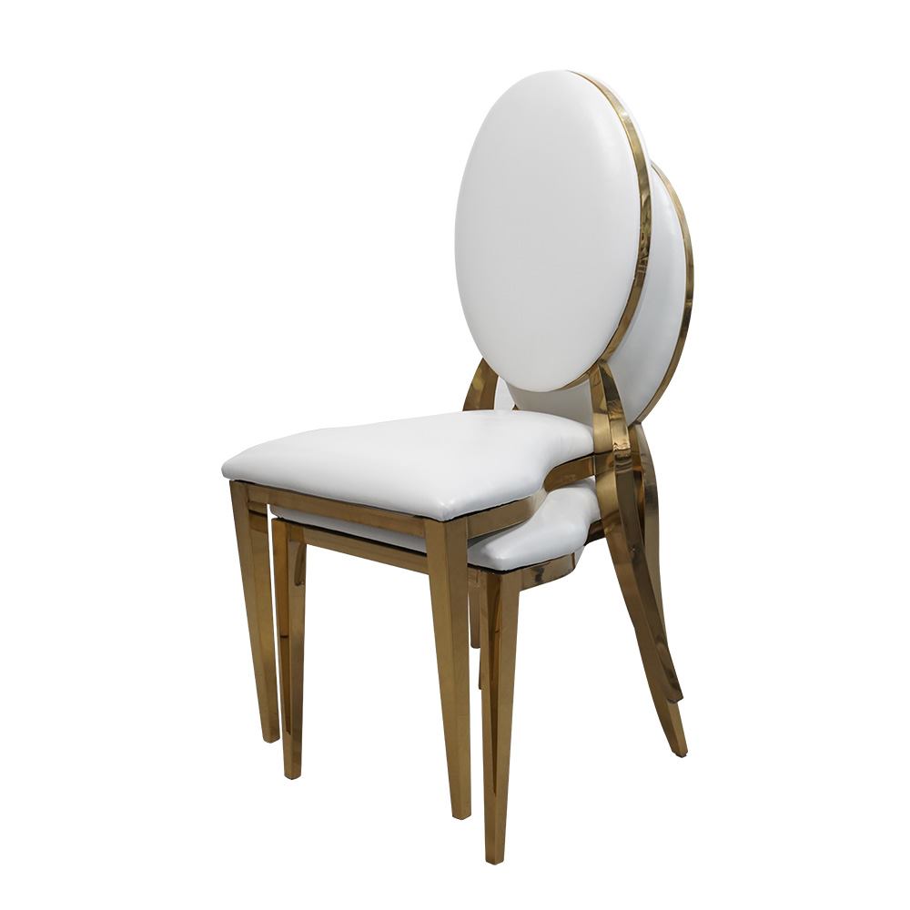 Stainless Steel Hotel Chairs Mary White PU Leather Banquet Wedding Chairs for Events Parties and Halls Event Restaurant image 5