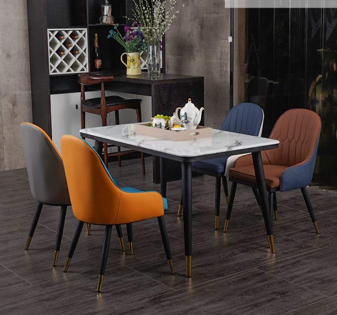 Modern leather dining chairs for home furniture, factory cheap leisure chairs, Nordic dining chairs