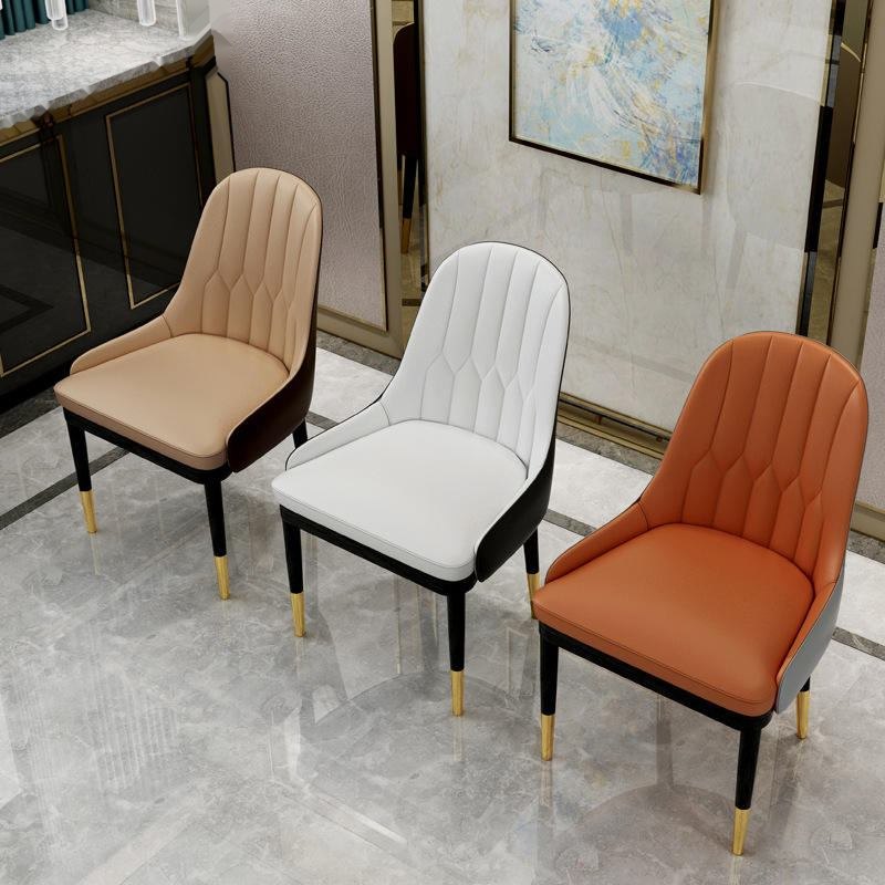Modern leather dining chairs for home furniture, factory cheap leisure chairs, Nordic dining chairs image 2
