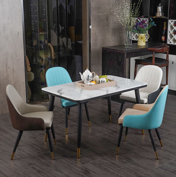 Modern leather dining chairs for home furniture, factory cheap leisure chairs, Nordic dining chairs image 3
