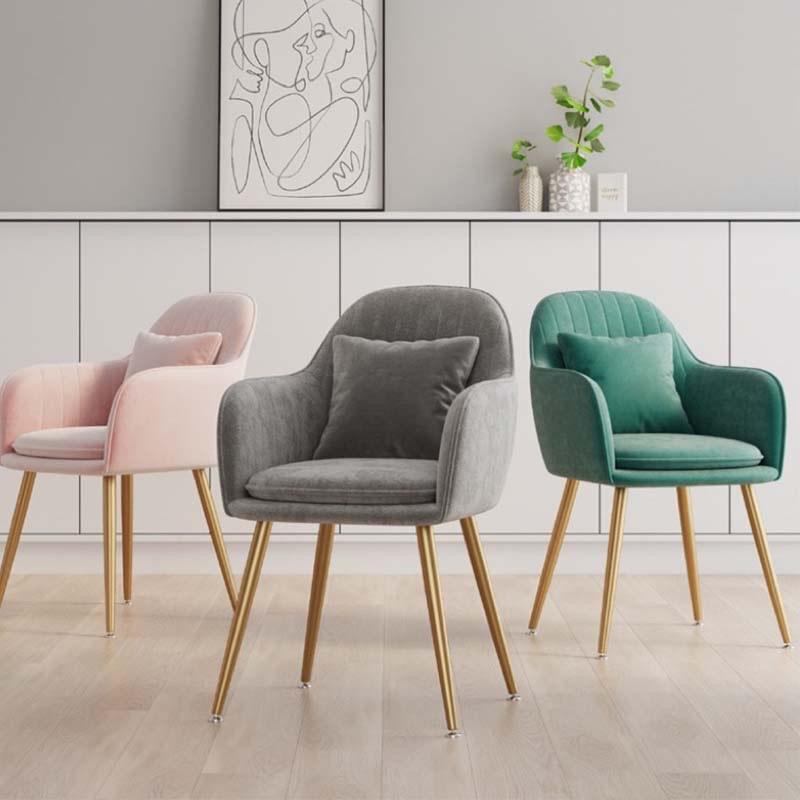 Morden Luxury upholstered tufted accent Chair Living room and dining room furniture Velvet metal leg dining chair image 2