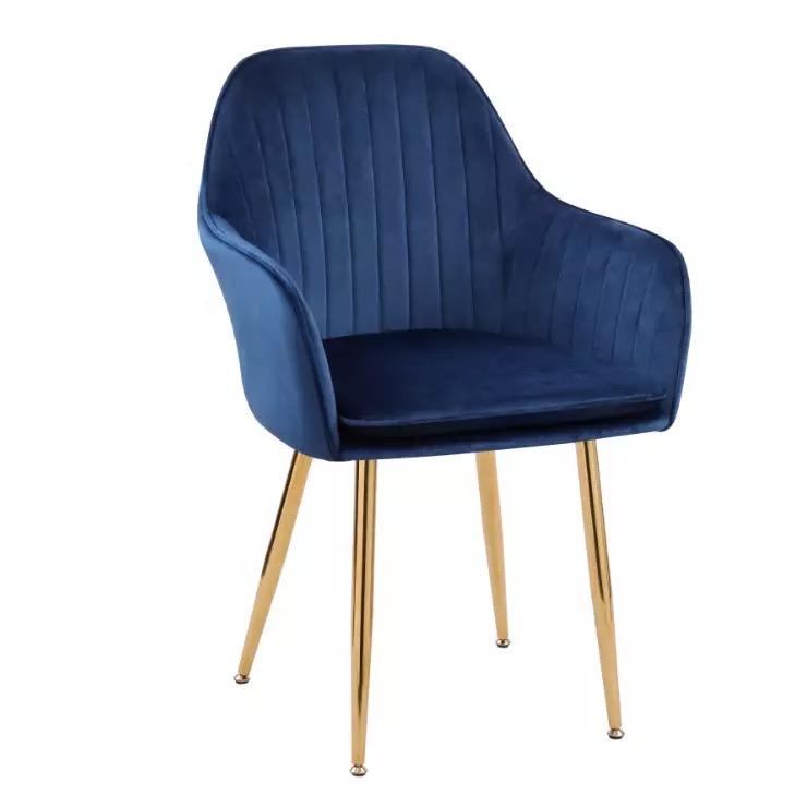 Morden Luxury upholstered tufted accent Chair Living room and dining room furniture Velvet metal leg dining chair image 4