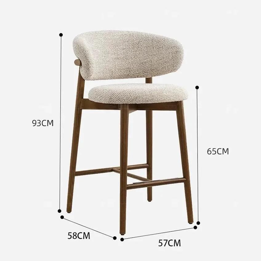 Nordic style luxurious wooden counter bar stools and kitchen bar chairs image 4