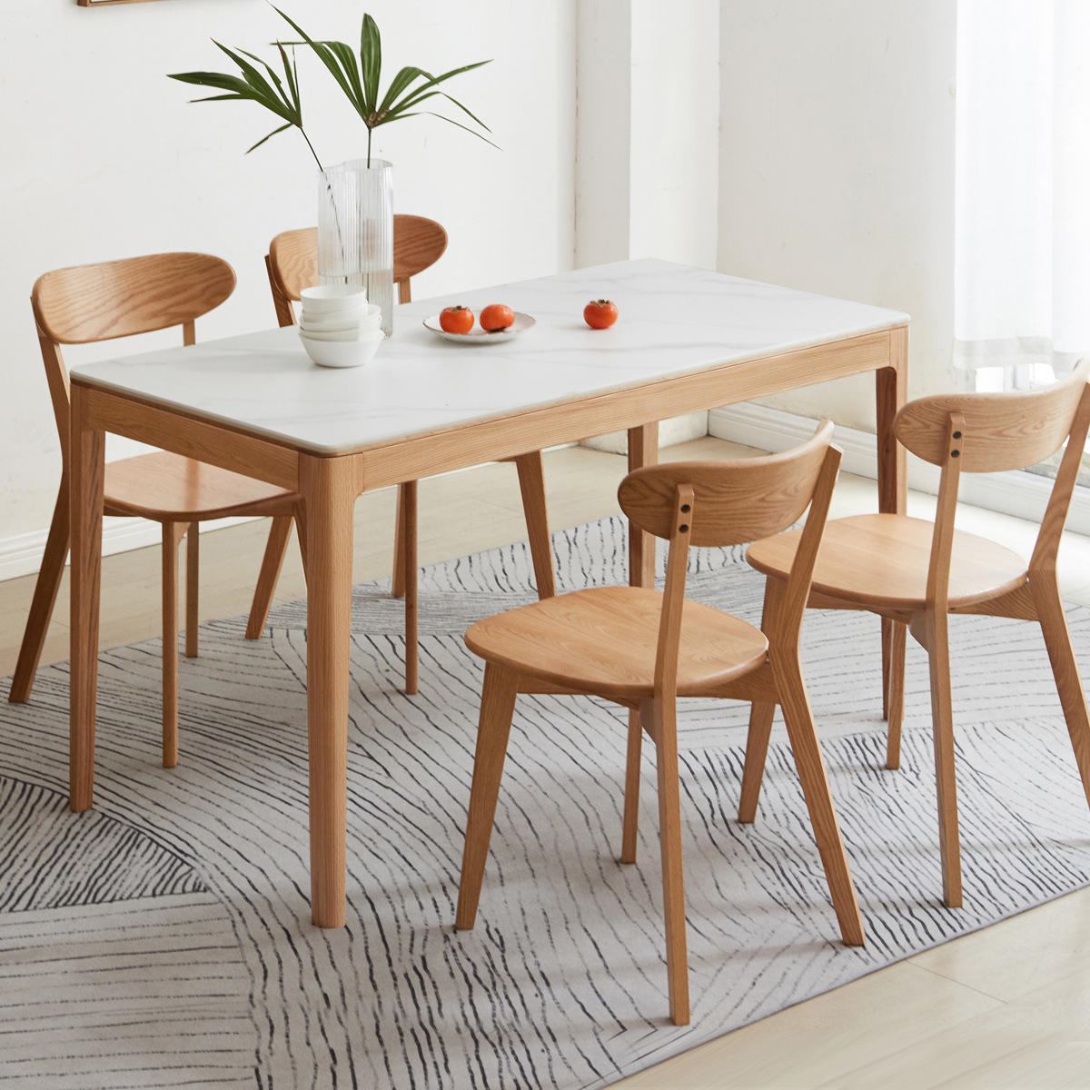 Modern restaurant furniture: Wooden square bamboo dining table with 4 chairs image 3