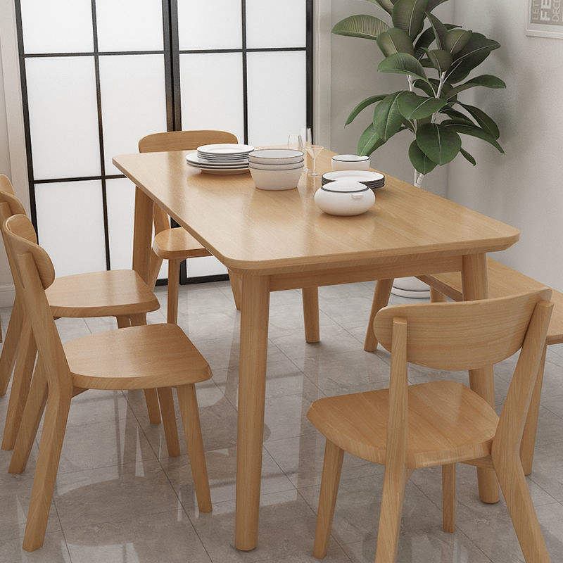 Modern restaurant furniture: Wooden square bamboo dining table with 4 chairs image 4